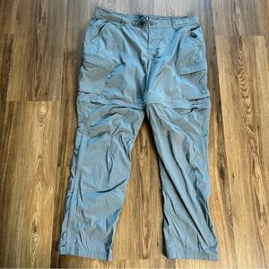 REI Co-op Sahara Convertible Pants Women 16 Blue Gray Relaxed Fit Zip Off Belted